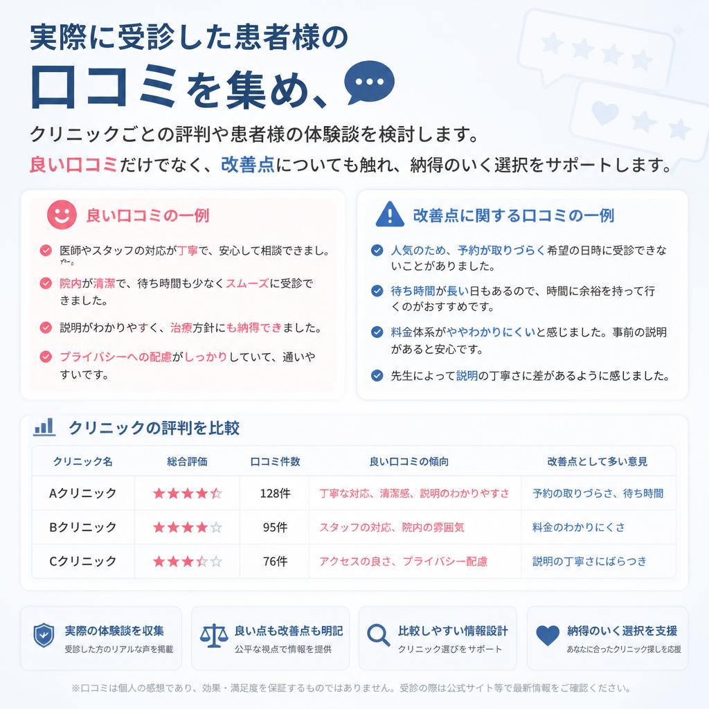 口コミで見る泌尿器科の評判